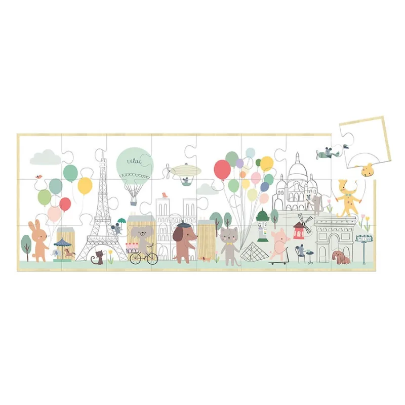 Vilac Vilac Panoramatické drevené puzzle Paríž