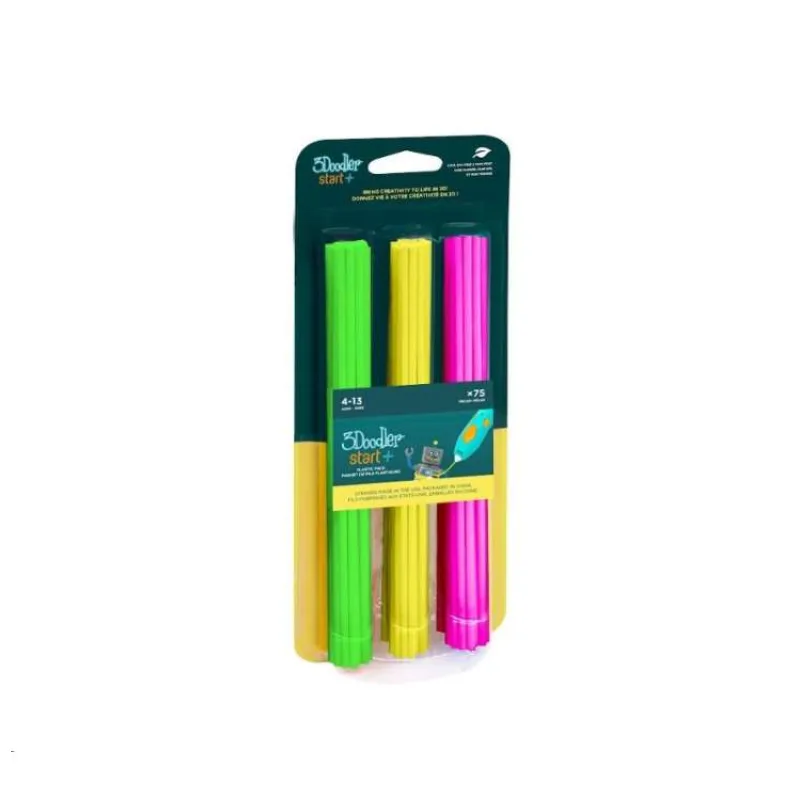 3Doodler náplň ECO-PCL pro 3D pero Start+ 75ks - Neon (zelená, žlutá, růžová) (3DS-ECO-MIX4-75)