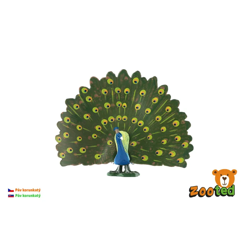 ZOOted Páv korunkatý zooted plast 12cm