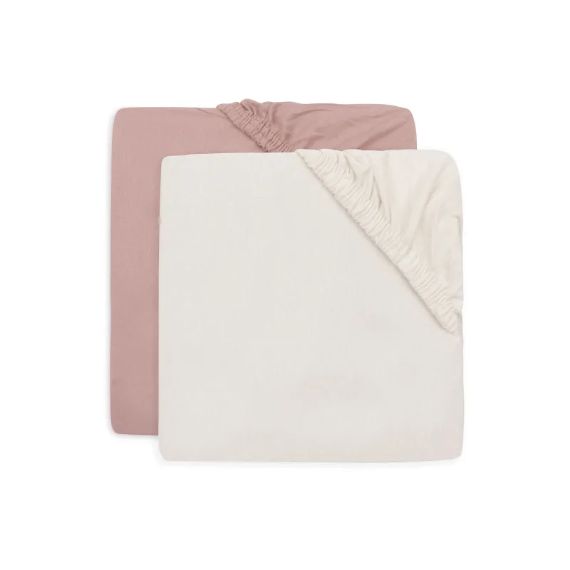 Jollein Napínacia plachta 40/50 x 80/90 cm 2 ks Wild Rose/Ivory