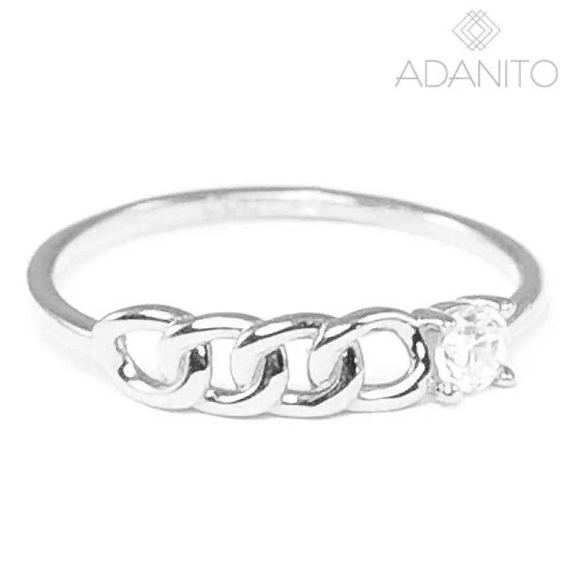 Zlatý prsteň z bieleho zlata so zirkónom ADANITO BRR0852S, 56, 1.35 g