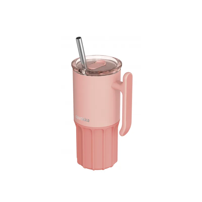 Quokka Nerezový termohrnček so slamkou Umi Peachy Pink 720 ml