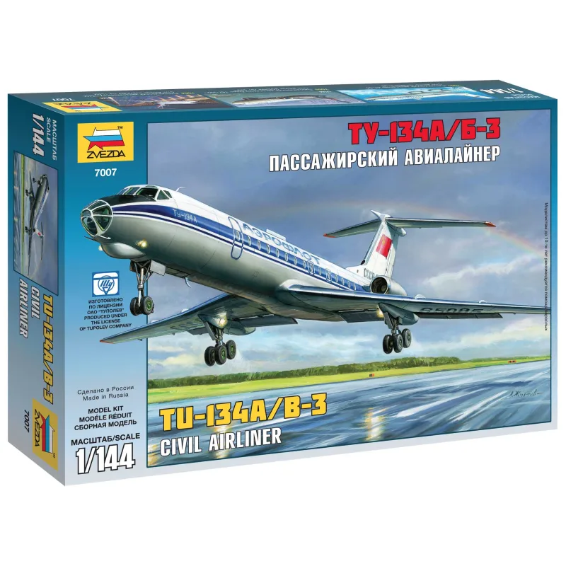 Zvezda Model Kit lietadlo 7007 - Tupolev Tu-134B (1:144)