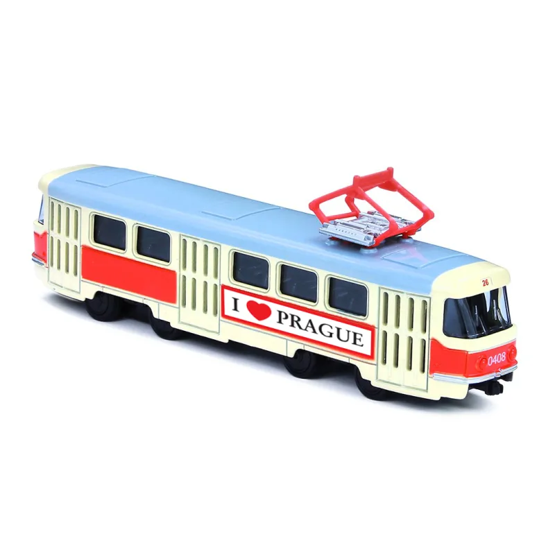 Rappa Kovová česká retro električka 16 cm PRAGUE