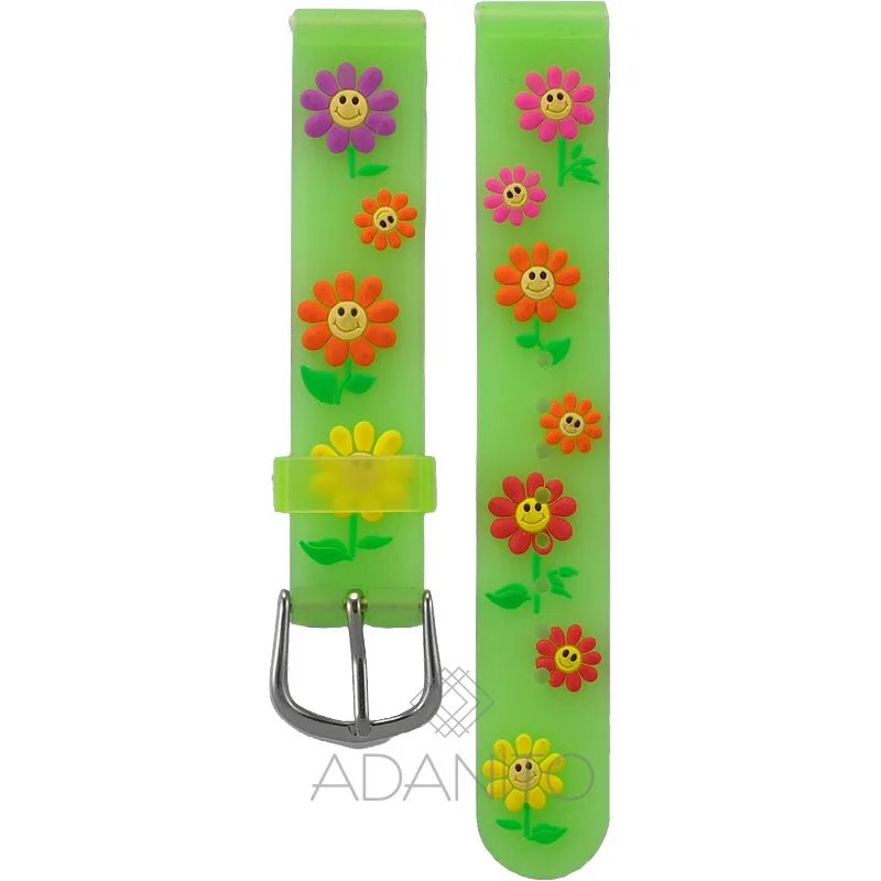 Detský plastový remienok na hodinky 14 mm zelený ADANITO 110AR16W14