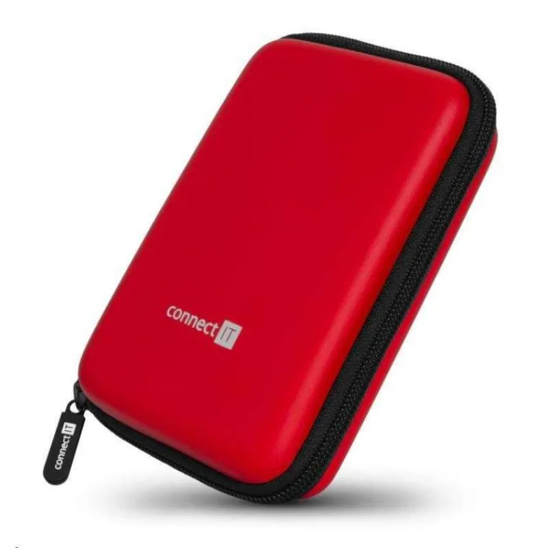CONNECT IT HardShellProtect pevné skořepinové ochranné pouzdro na 2,5" HDD, červené (CFF-5000-RD)