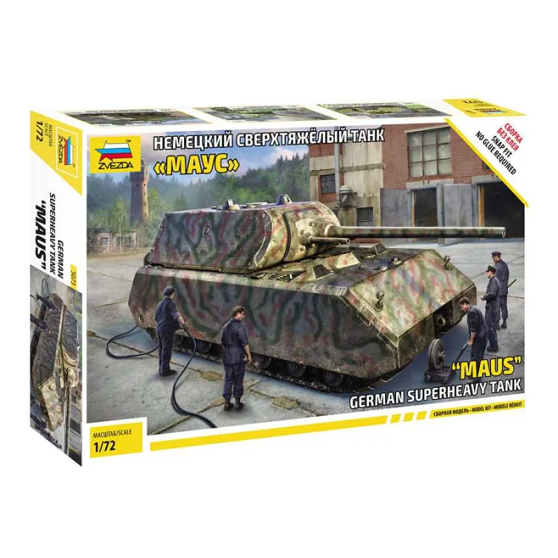 Zvezda Model Kit tank 5073 - Pz.Kpfw.VII Maus (Snap Fit) (1:72)