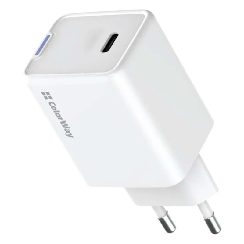 COLORWAY 1x USB-C/ síťová nabíječka/ GaN/ PD/ PPS/ 45W/ Bílá (CW-CHS057PD-WT)