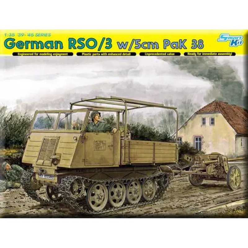 Dragon Model Kit military 6684 - GERMAN RSO/03 ARTILLÉRY TRACTOR w/5cm PaK 38 (SMART KIT) (1:35)
