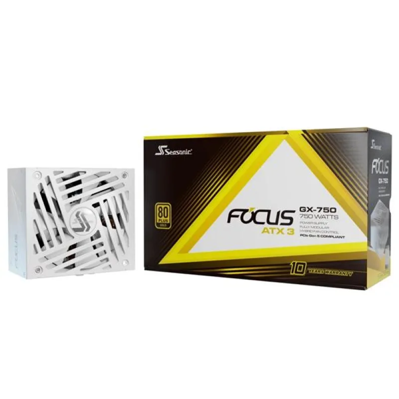 SEASONIC FOCUS GX WHITE 750W ATX3.1 80Plus GOLD modular FOCUS-GX-750-V4…