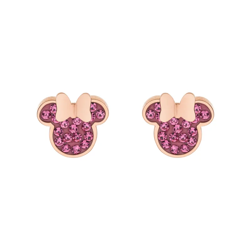 Disney detské náušnice Minnie Mouse pozlátená oceľ E600177PRPL-B.SK