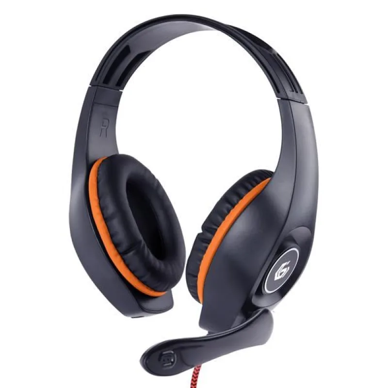 GEMBIRD sluchátka s mikrofonem GHS-05-O, gaming, černo-oranžová, 1x 4…