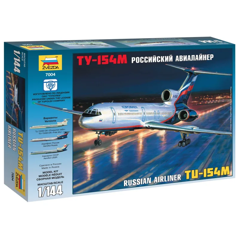 Zvezda Model Kit lietadlo 7004 - Tu-154M Russian Airliner (1:144)