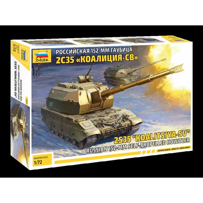 Zvezda Model Kit tank 5055 - 2S35 "Koalitsya-SV" Samohybná Húfnica (1:72)