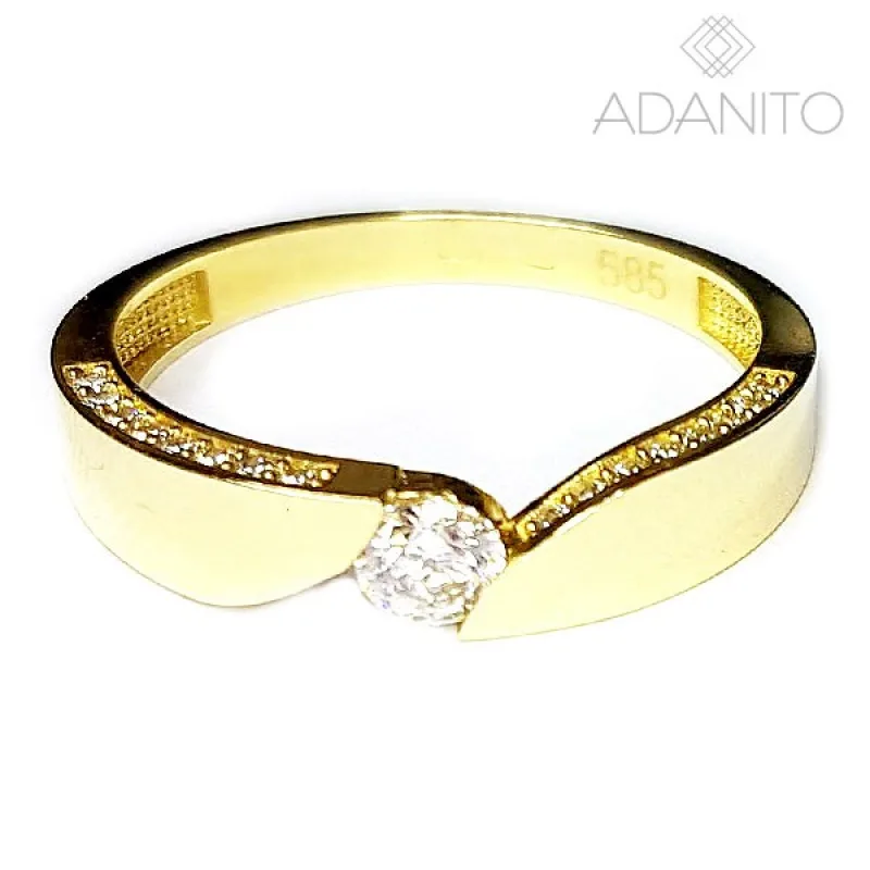 ADANITO BRR0402G - Zlatý prsteň so zirkónmi