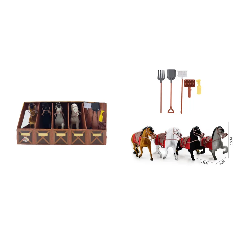 PLEJO Set 4 koňů s příslušenstvím