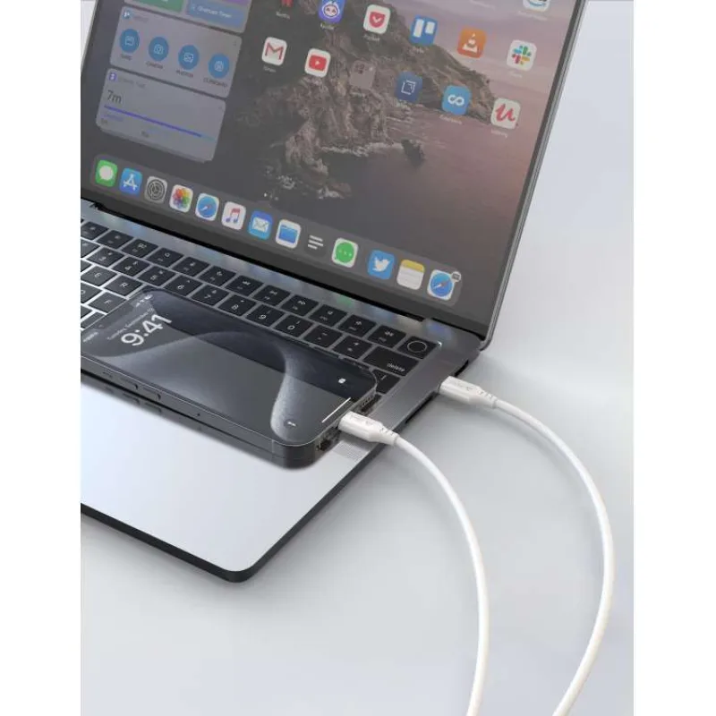 TPU KÁBEL USB-C / LIGHTNING 1,5M, USB 2.0 BIELÝ (90010115)