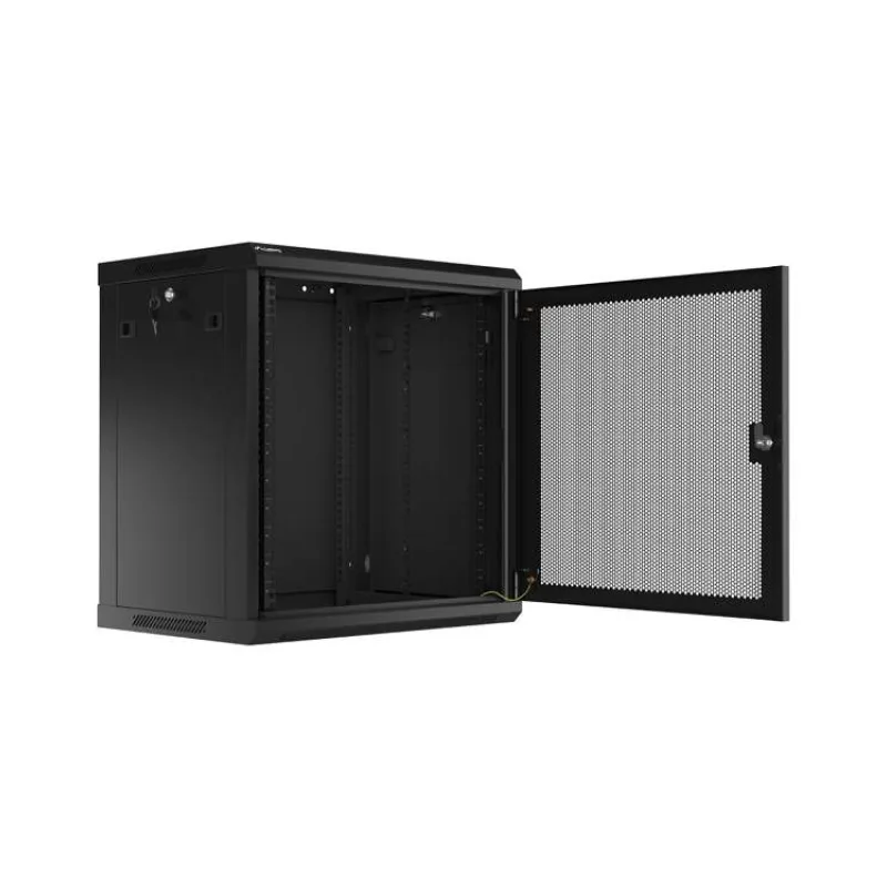 LANBERG 19" RACKOVÁ SKRIŇA 12U/600X450 S PERFOROVANÝMI DVERAMI ČIERNA - PLOCHÉ BALENIE (WF01-6412-23B)