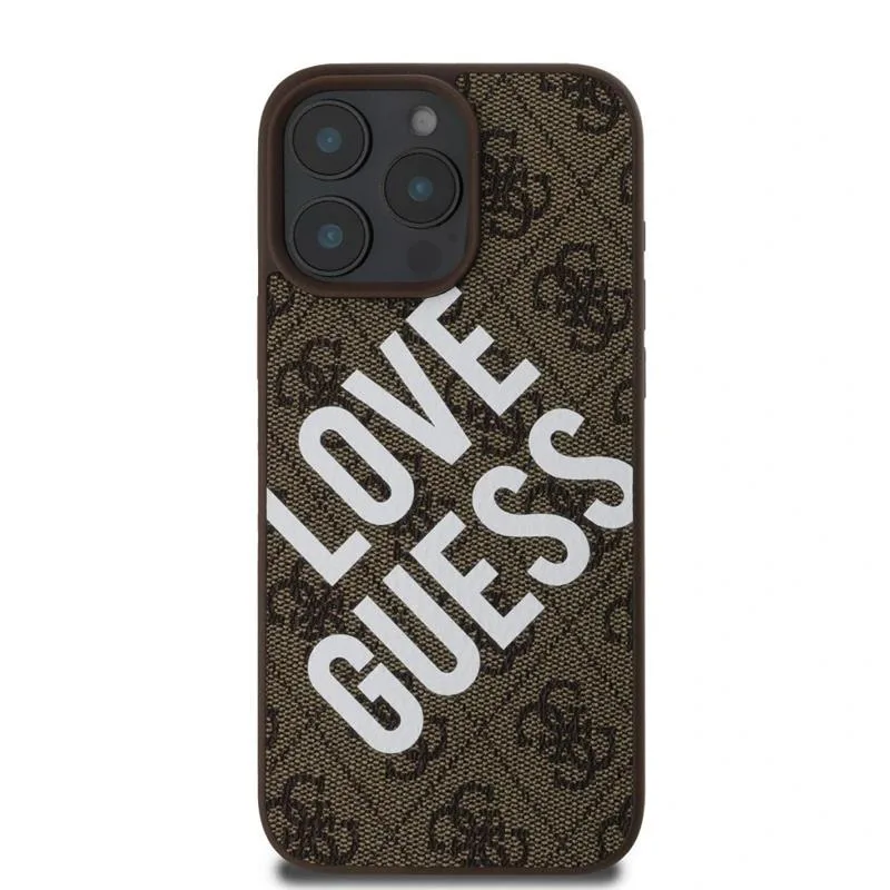 Guess PU Leather 4G Big Love Logo MagSafe kryt iPhone 16 Pro Max hnedý…
