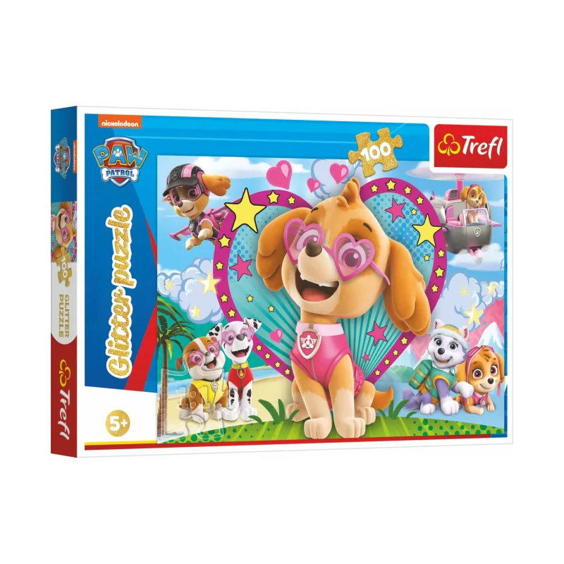 Trefl Puzzle Paw Patrol/Labková patrola trblietavé 100 dielikov 48x34cm v krabici 33x23x4cm