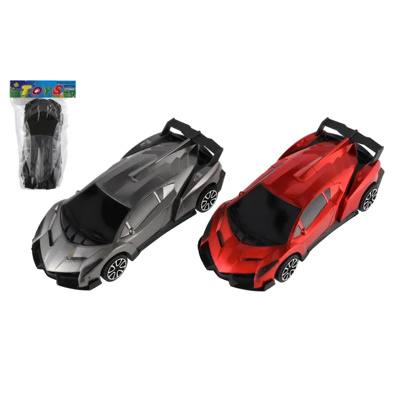 Teddies Auto závodné plast 22cm na zotrvačník 2 farby v sáčku 17,5x27cm