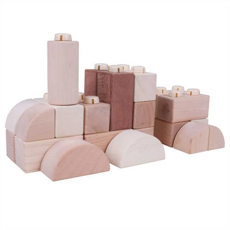 Bigjigs Toys Bigjigs Toys Drevené spojkocky - Natur set 100 ks