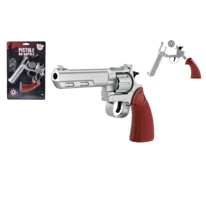 Teddies Revolver/Pistole na kapsule 8 rán kov 22cm na karte