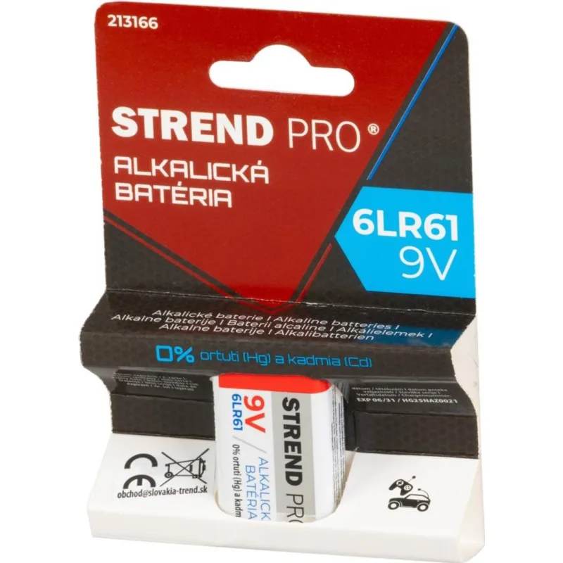 Batéria Strend Pro, alkalické, 6LR61, 9V