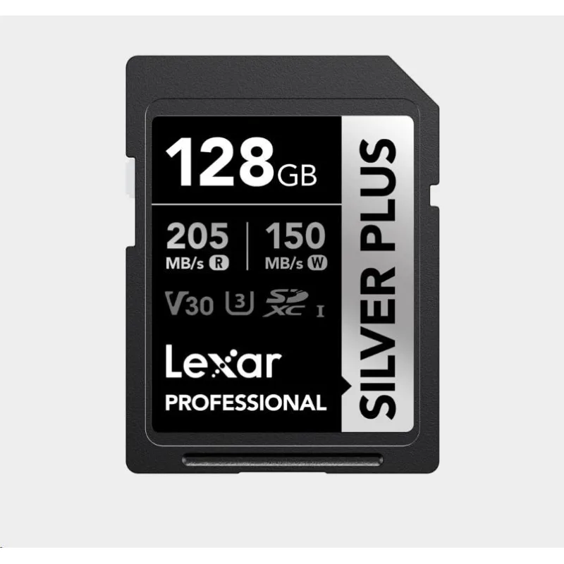 Lexar 128GB Pro SILVER PLUS SDXC C10 V30 U3 LSDSIPL128G-BNNNG