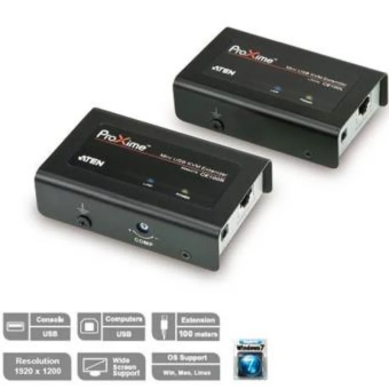 ATEN Extender PC-konzole na 100m USB až 1920x1200 CE-100