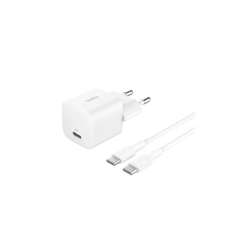 Belkin BOOST CHARGE™ 25W USB-C Power Delivery PPS nástěnná nabíječka + 1m USB-C na USB-C kabel, bílá (WCA012kq1MWH-B6)