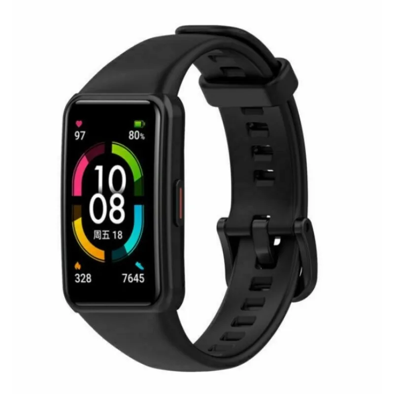 Silikonový řemínek černý velikost L pro Honor Band 6 ESES 1530002168