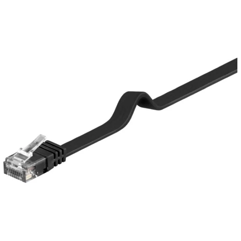 PremiumCord Plochý patch kabel UTP RJ45-RJ45 CAT6 7m černá (sp6uflat070C)