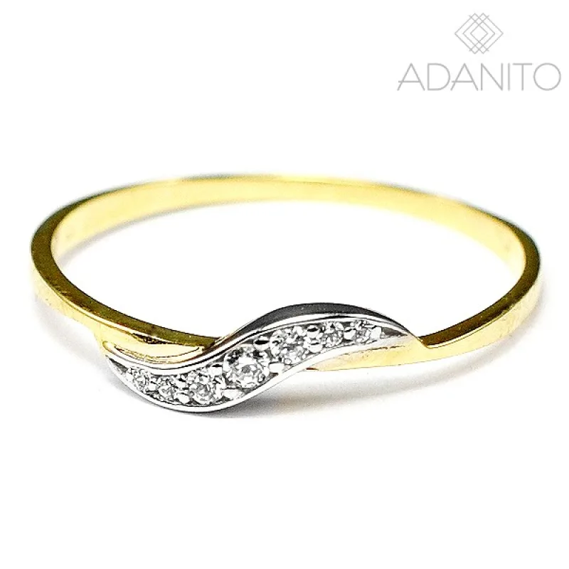 Zlatý prsteň so zirkónmi ADANITO BRR0360G, 62, 1.75 g