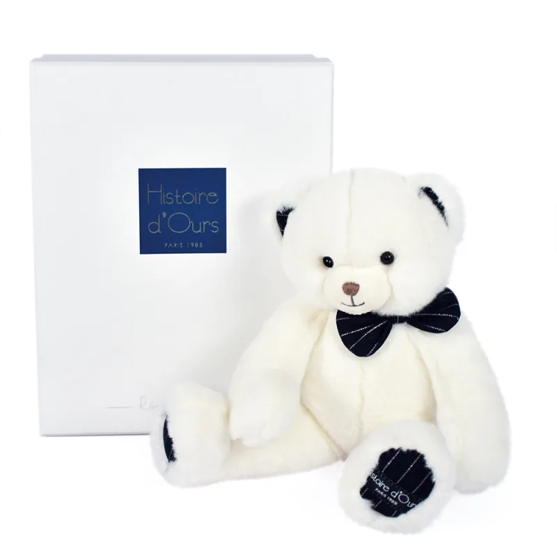 Doudou et Compagnie Paris Doudou Histoire d´Ours Plyšový medvedík s tmavomodrým motýlikom 30 cm