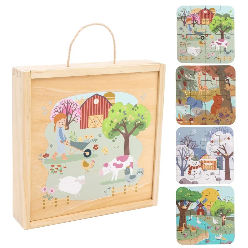 2Kids Toys 2Kids Toys Puzzle v drevenej krabici Štyri ročné obdobia