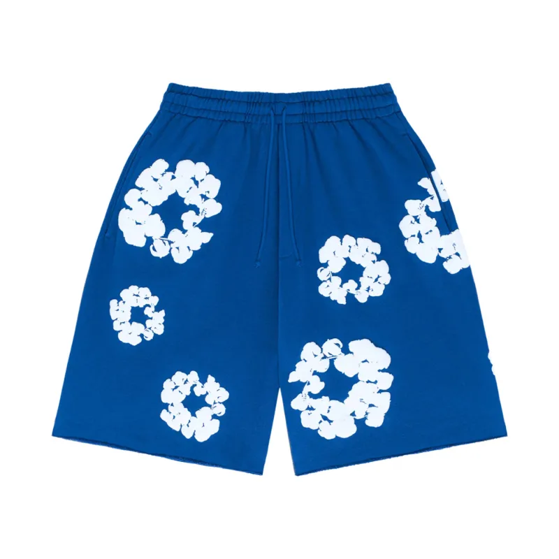 Denim Tears The Cotton Wreath Shorts Royal Blue - L