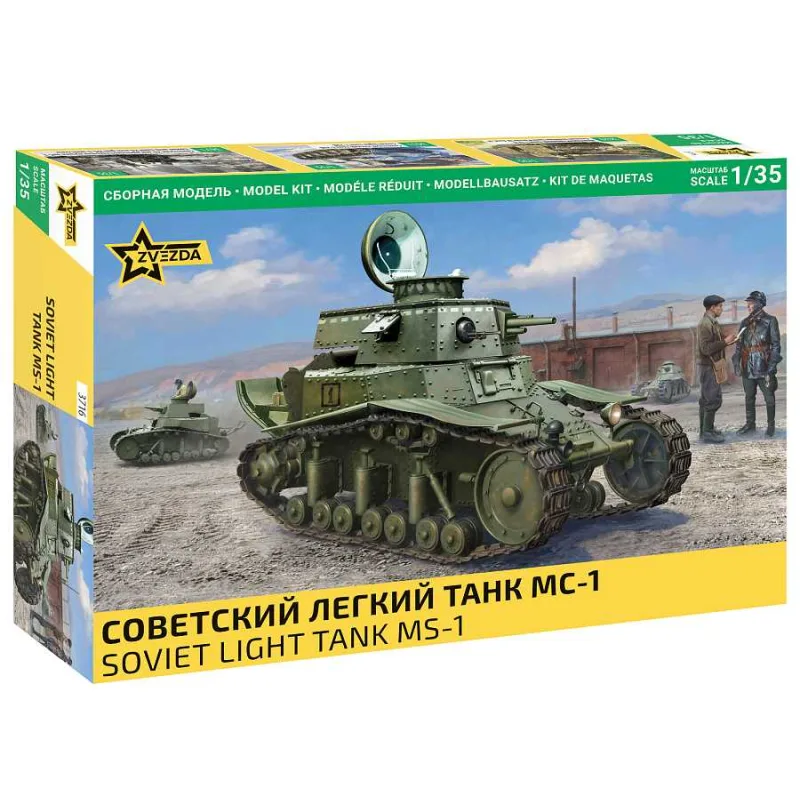 Zvezda Model Kit military 3716 - SOVIETSKÝ ĽAHKÝ TANK MS-1 (1:35)