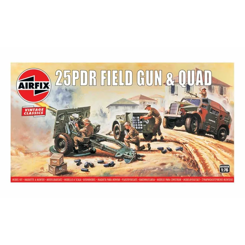 Airfix Classic Kit VINTAGE military A01305V - 25pdr Field Gun & Quad (1:76)