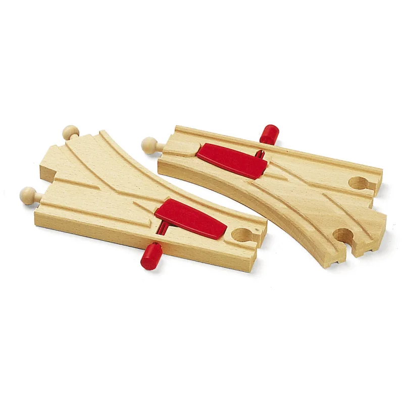 BRIO 33344 Výhybky so zarážkou, 1 pár príslušenstva k vláčikodráham