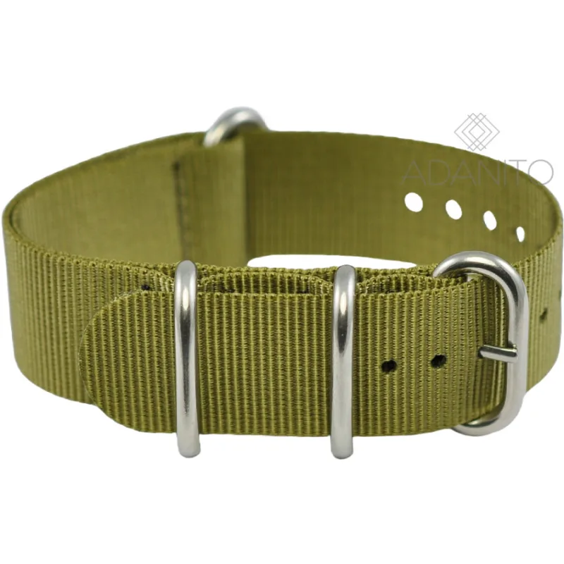 Nylonový Nato remienok na hodinky 18 mm khaki ADANITO NATO2KHK18