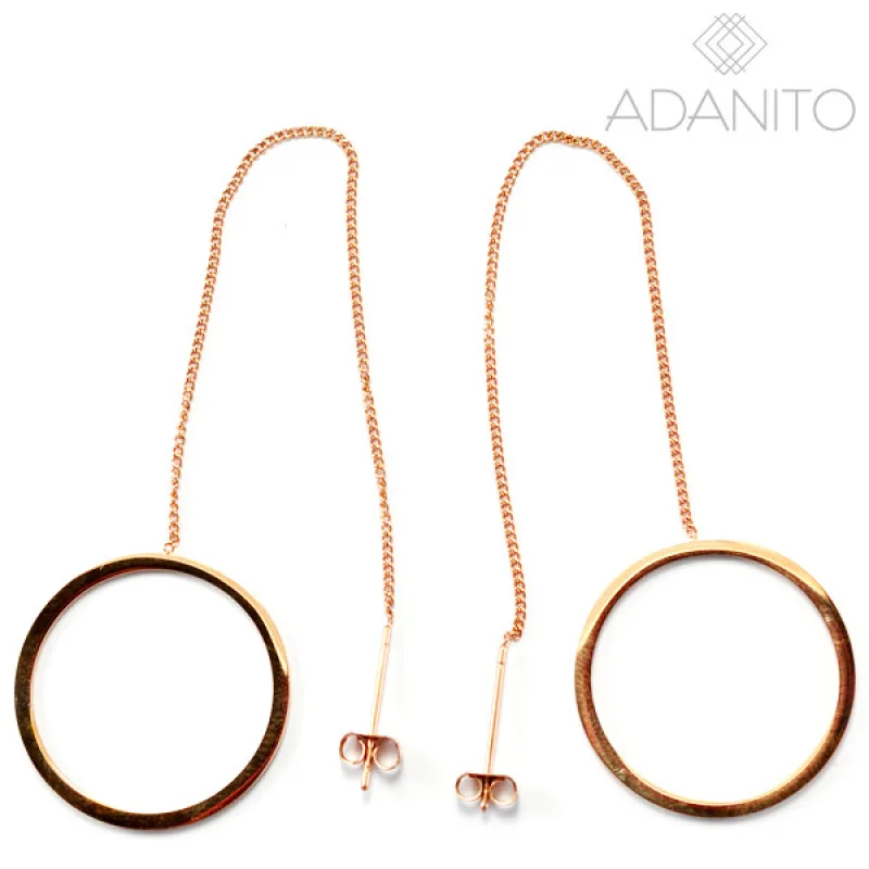 Pozlátené rose gold prevliekacie náušnice z chirurgickej ocele koliesko MEUCCI DE423