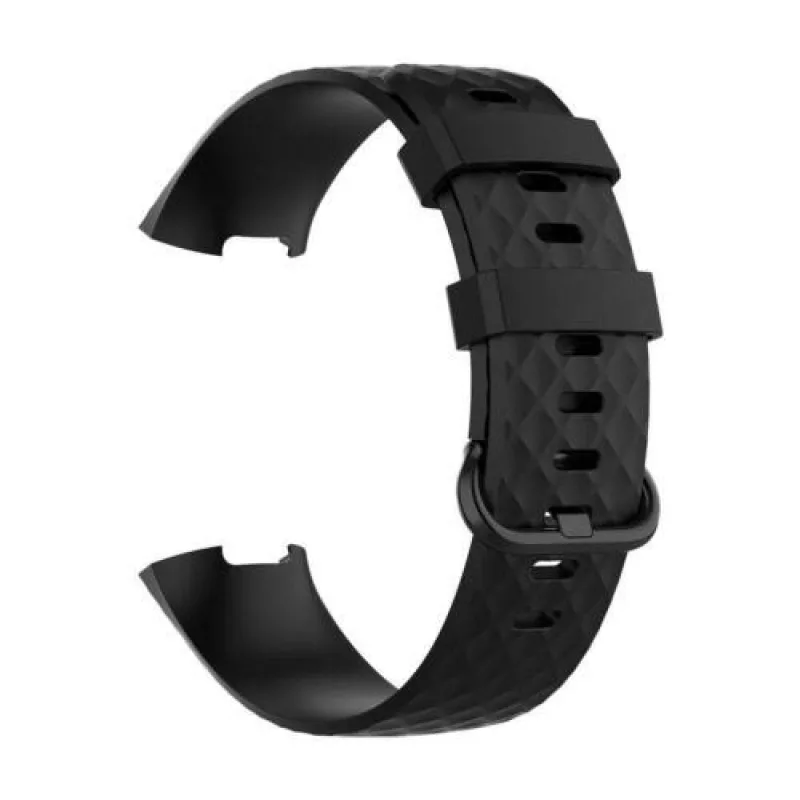 Silikonový řemínek černý ve velikosti S pro Fitbit Charge 3 a 4 ESES 1530001454
