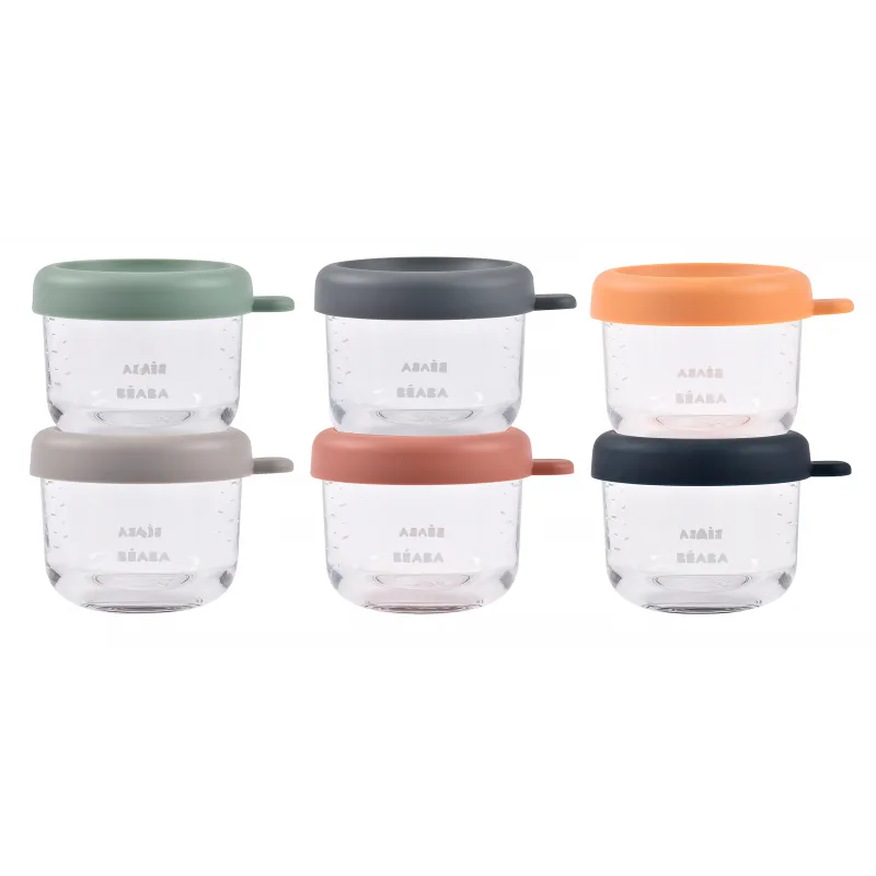 Beaba Tégliky na jedlo sklenené 6x 150 ml Sunrise