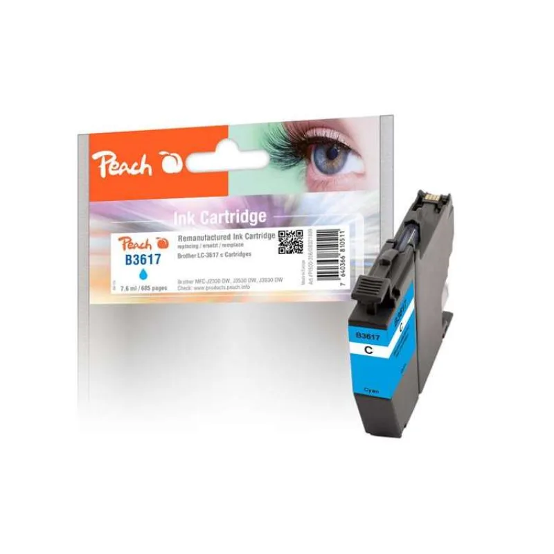 PEACH kompatibilní cartridge Brother LC-3617 cyan, 7,6ml (321809)