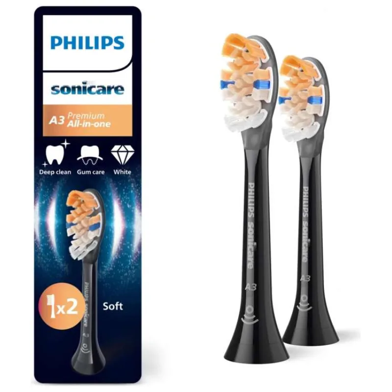 Philips Sonicare A3 Premium All-in-one Prestige HX9092/88, černá, 2ks, náhradní hlavice (HX9092/88)