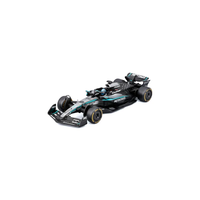 Bburago - RACE F1 v dekoratívnom boxe, Mercedes-AMG Petronas W16 (2025), #63 George Russell, 1:43