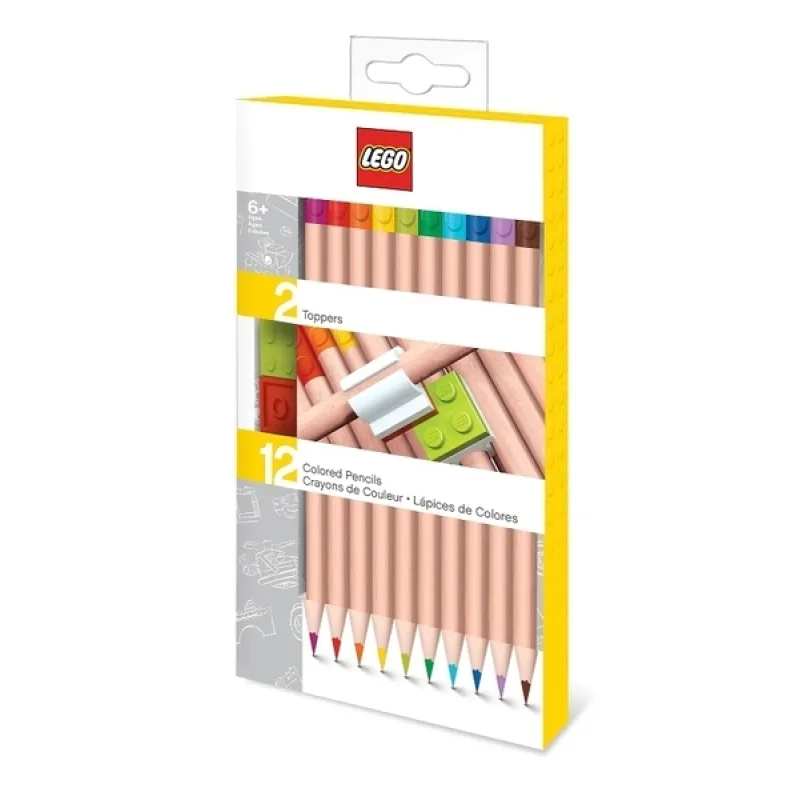 LEGO Pastelky, mix farieb - 12 ks s LEGO klipom