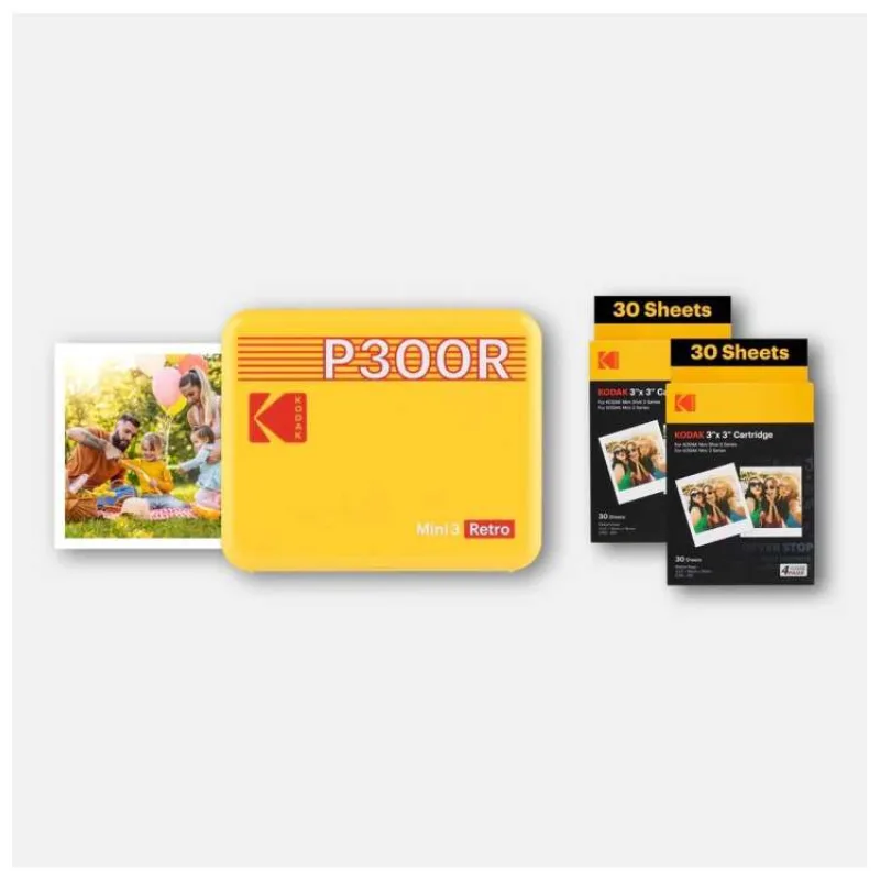 KODAK přenosná tiskárna Mini 3 Retro P300R žlutá (KOPRIP300RY)