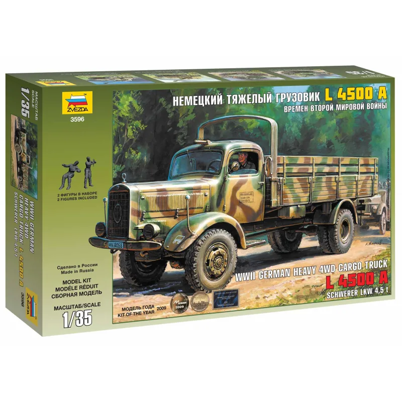 Zvezda Model Kit military 3596 - Nemecký ťažký nákladný automobil L4500A (1:35)